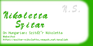nikoletta szitar business card